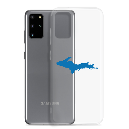 Michigan Upper Peninsula Clear Phone Case (w/ Azure UP Outline) | Samsung Android