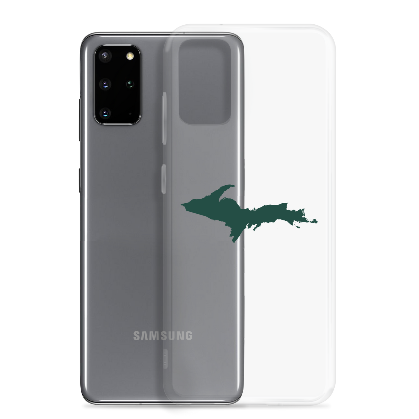 Michigan Upper Peninsula Clear Phone Case (w/ UP Green Outline) | Samsung Android