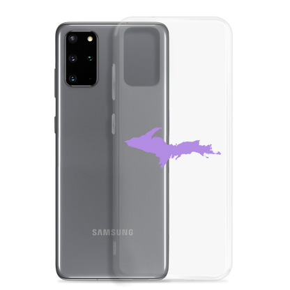 Michigan Upper Peninsula Clear Phone Case (w/ Lavender UP Outline) | Samsung Android