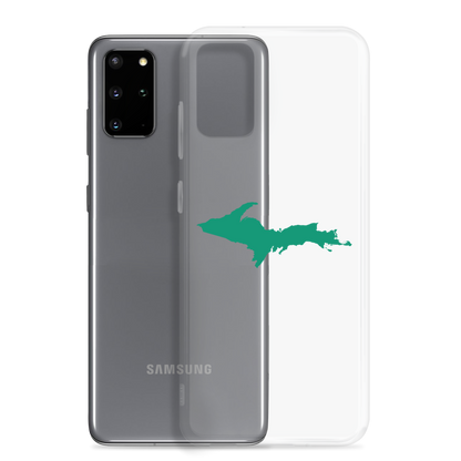 Michigan Upper Peninsula Clear Phone Case (w/ Emerald UP Outline) | Samsung Android