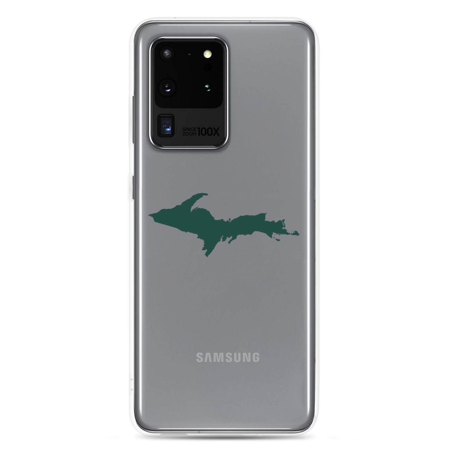 Michigan Upper Peninsula Clear Phone Case (w/ UP Green Outline) | Samsung Android