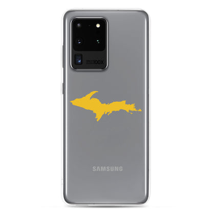 Michigan Upper Peninsula Clear Phone Case (w/ Gold UP Outline) | Samsung Android