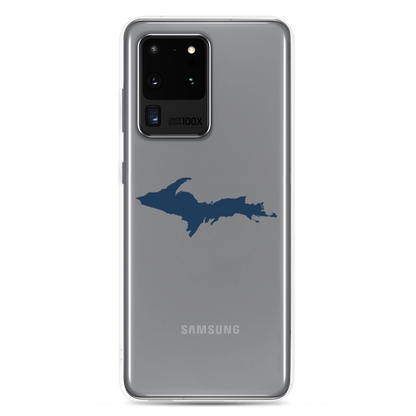 Michigan Upper Peninsula Clear Phone Case (w/ Navy UP Outline) | Samsung Android