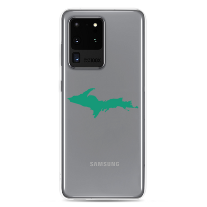 Michigan Upper Peninsula Clear Phone Case (w/ Emerald UP Outline) | Samsung Android