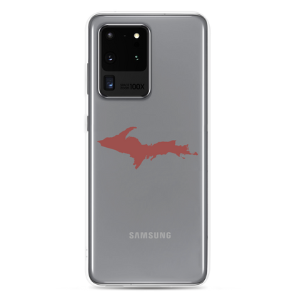 Michigan Upper Peninsula Clear Phone Case (w/ Ore Dock Red UP Outline) | Samsung Android