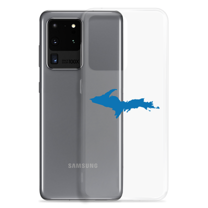 Michigan Upper Peninsula Clear Phone Case (w/ Azure UP Outline) | Samsung Android