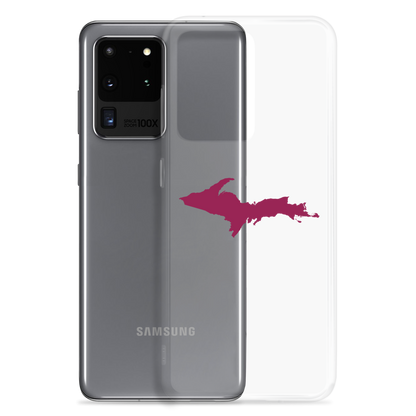 Michigan Upper Peninsula Clear Phone Case (w/ Ruby Red UP Outline) | Samsung Android