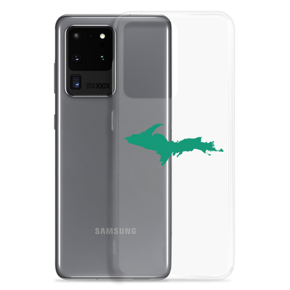 Michigan Upper Peninsula Clear Phone Case (w/ Emerald UP Outline) | Samsung Android