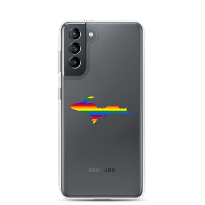 Michigan Upper Peninsula Clear Phone Case (w/ UP Pride Flag Outline) | Samsung Android