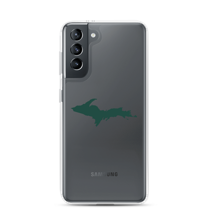 Michigan Upper Peninsula Clear Phone Case (w/ UP Green Outline) | Samsung Android