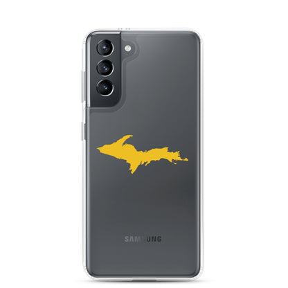 Michigan Upper Peninsula Clear Phone Case (w/ Gold UP Outline) | Samsung Android