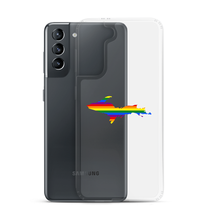 Michigan Upper Peninsula Clear Phone Case (w/ UP Pride Flag Outline) | Samsung Android