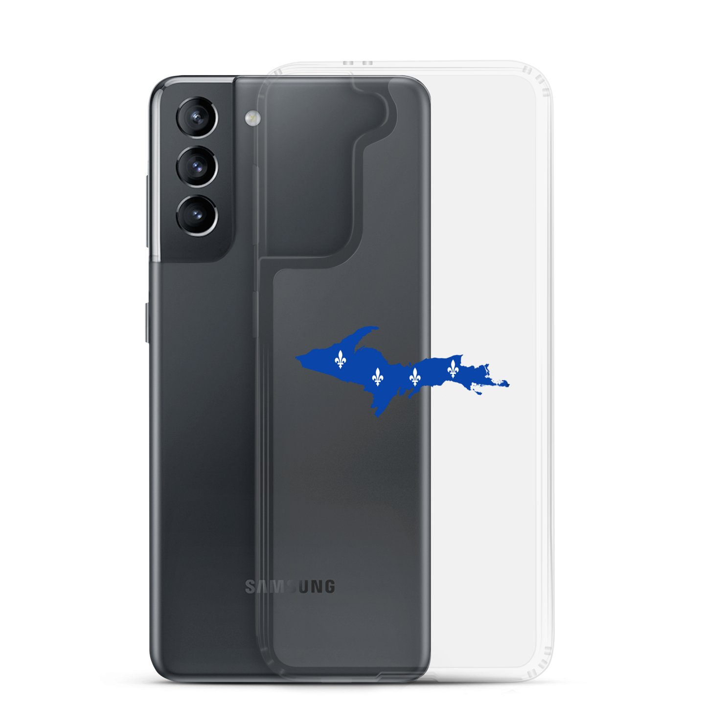 Michigan Upper Peninsula Clear Phone Case (w/ UP Quebec Flag Outline) | Samsung Android