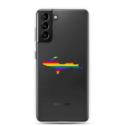 Michigan Upper Peninsula Clear Phone Case (w/ UP Pride Flag Outline) | Samsung Android