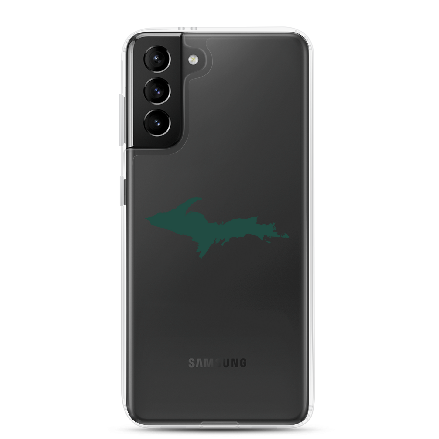 Michigan Upper Peninsula Clear Phone Case (w/ UP Green Outline) | Samsung Android