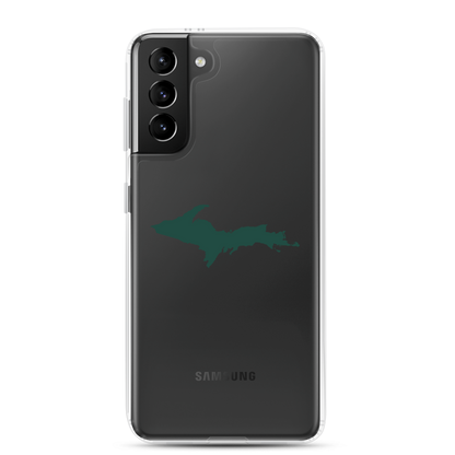 Michigan Upper Peninsula Clear Phone Case (w/ UP Green Outline) | Samsung Android