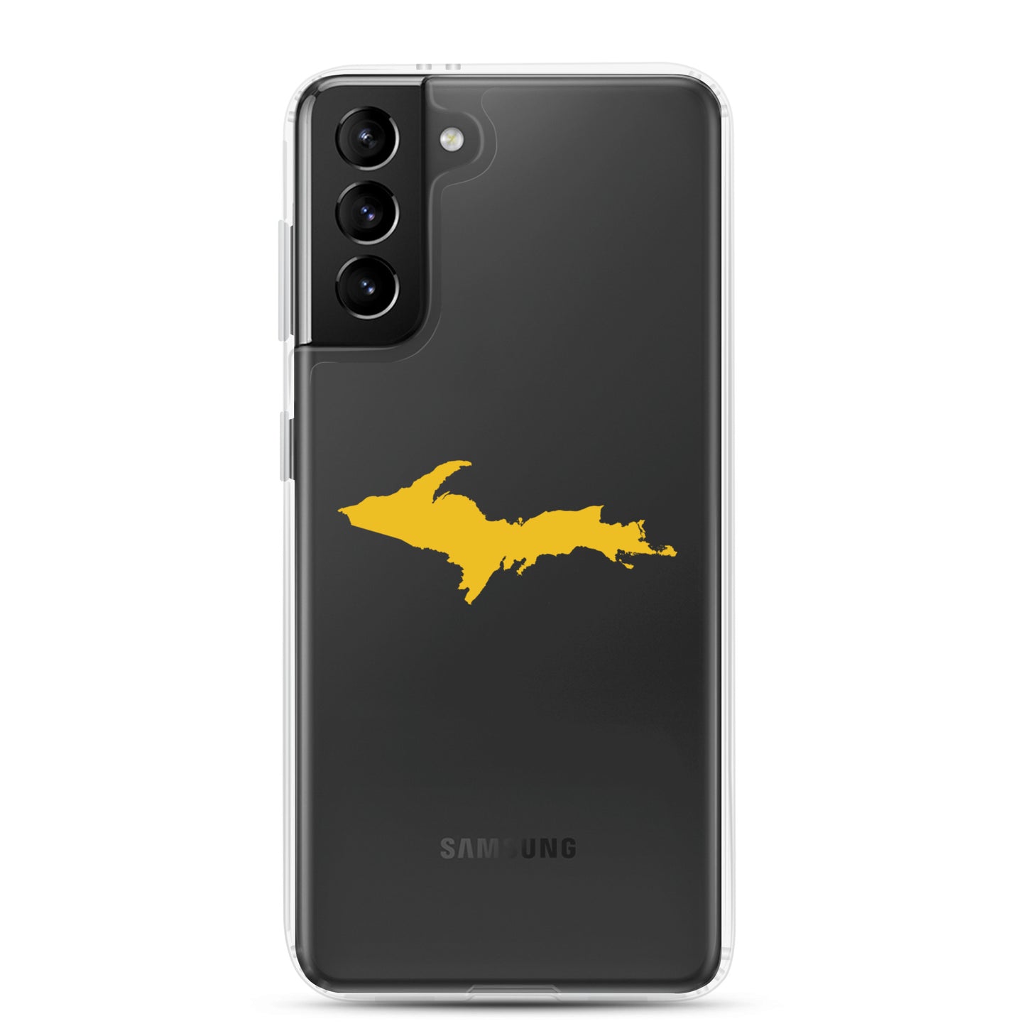 Michigan Upper Peninsula Clear Phone Case (w/ Gold UP Outline) | Samsung Android