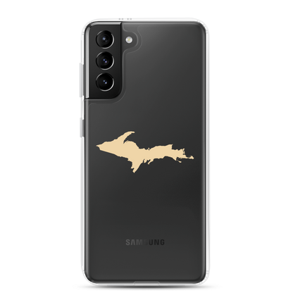 Michigan Upper Peninsula Clear Phone Case (w/ Maple Color UP Outline) | Samsung Android