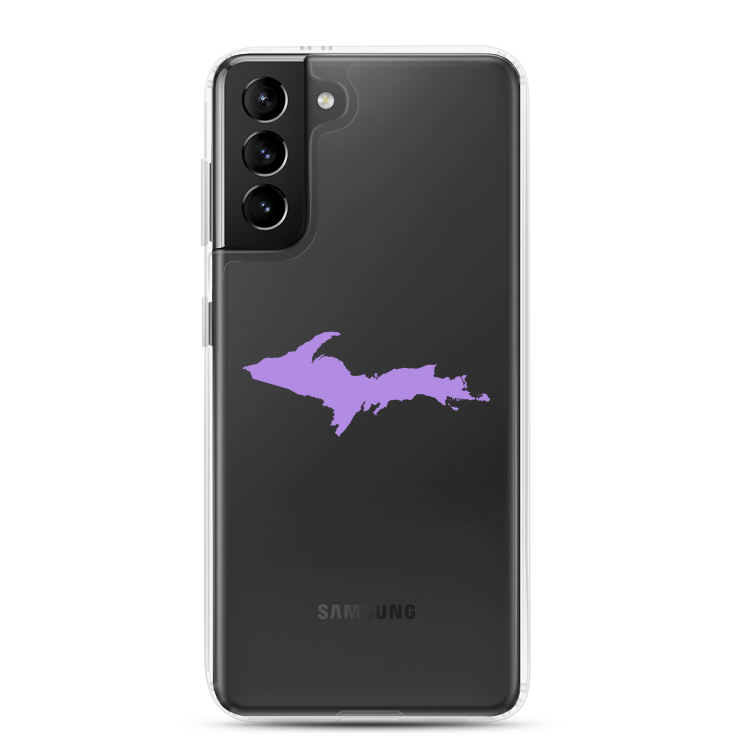 Michigan Upper Peninsula Clear Phone Case (w/ Lavender UP Outline) | Samsung Android