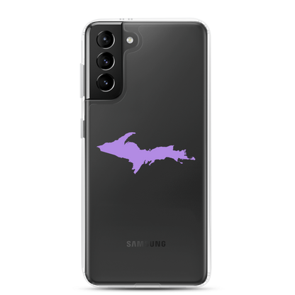 Michigan Upper Peninsula Clear Phone Case (w/ Lavender UP Outline) | Samsung Android