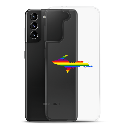 Michigan Upper Peninsula Clear Phone Case (w/ UP Pride Flag Outline) | Samsung Android