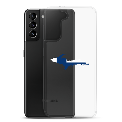 Michigan Upper Peninsula Clear Phone Case (w/ UP Finland Flag Outline) | Samsung Android