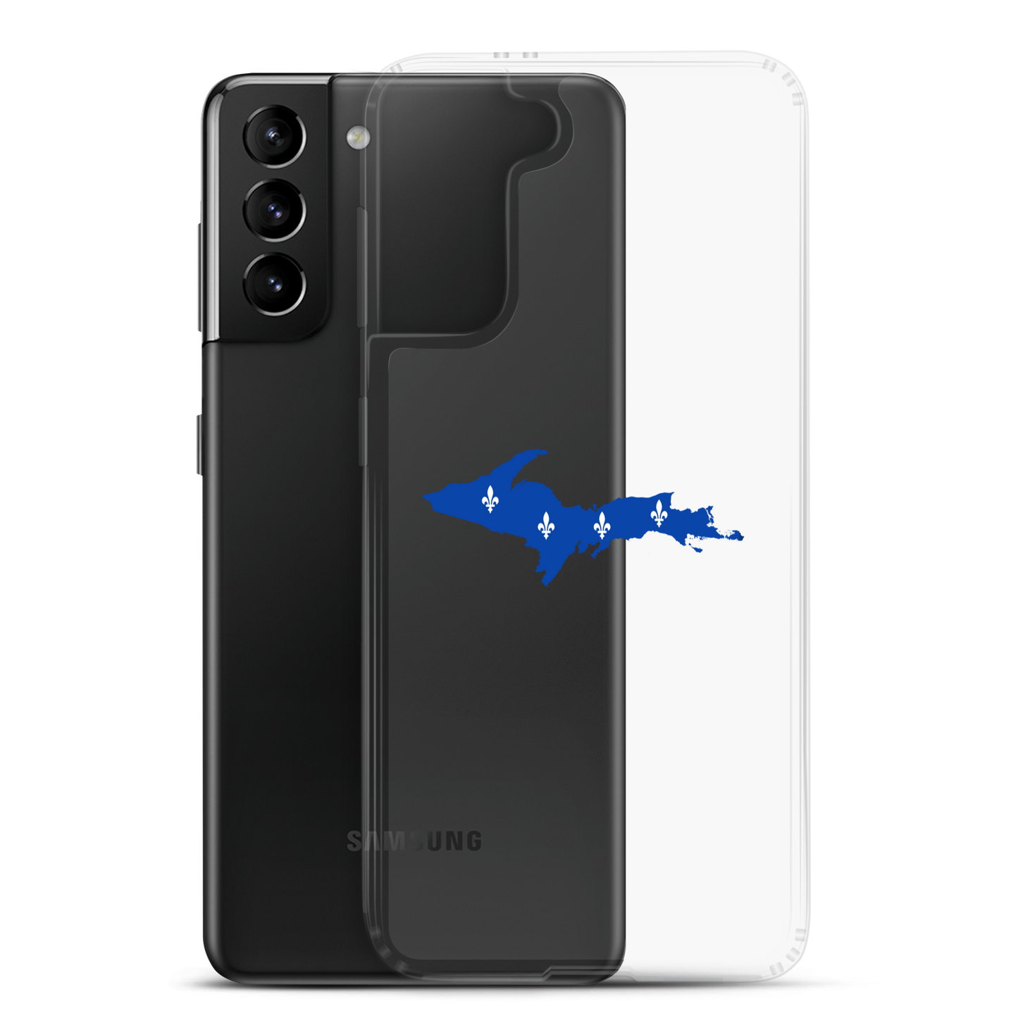 Michigan Upper Peninsula Clear Phone Case (w/ UP Quebec Flag Outline) | Samsung Android