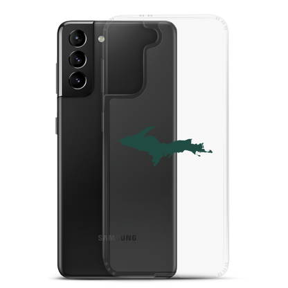 Michigan Upper Peninsula Clear Phone Case (w/ UP Green Outline) | Samsung Android