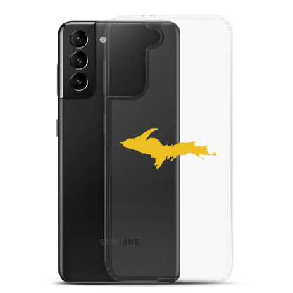 Michigan Upper Peninsula Clear Phone Case (w/ Gold UP Outline) | Samsung Android