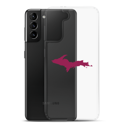 Michigan Upper Peninsula Clear Phone Case (w/ Ruby Red UP Outline) | Samsung Android