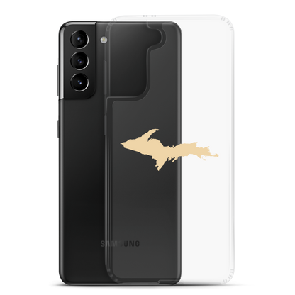 Michigan Upper Peninsula Clear Phone Case (w/ Maple Color UP Outline) | Samsung Android