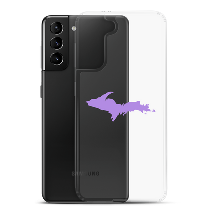 Michigan Upper Peninsula Clear Phone Case (w/ Lavender UP Outline) | Samsung Android