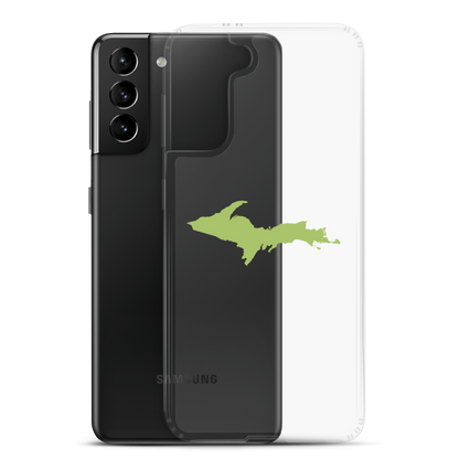 Michigan Upper Peninsula Clear Phone Case (w/ Gooseberry Green UP Outline) | Samsung Android