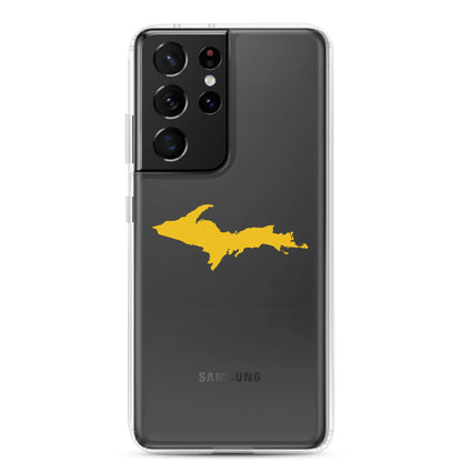 Michigan Upper Peninsula Clear Phone Case (w/ Gold UP Outline) | Samsung Android