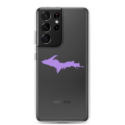 Michigan Upper Peninsula Clear Phone Case (w/ Lavender UP Outline) | Samsung Android