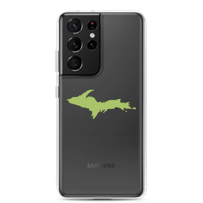 Michigan Upper Peninsula Clear Phone Case (w/ Gooseberry Green UP Outline) | Samsung Android