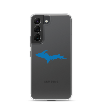 Michigan Upper Peninsula Clear Phone Case (w/ Azure UP Outline) | Samsung Android