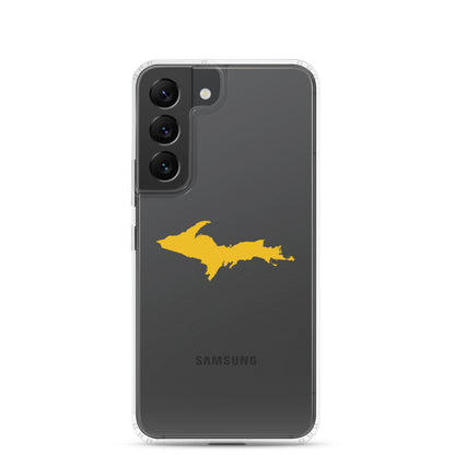 Michigan Upper Peninsula Clear Phone Case (w/ Gold UP Outline) | Samsung Android