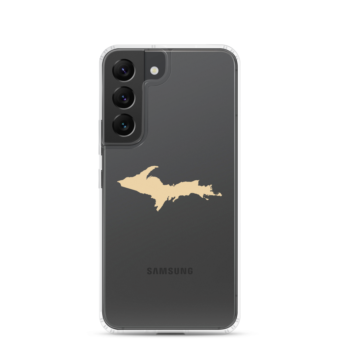 Michigan Upper Peninsula Clear Phone Case (w/ Maple Color UP Outline) | Samsung Android