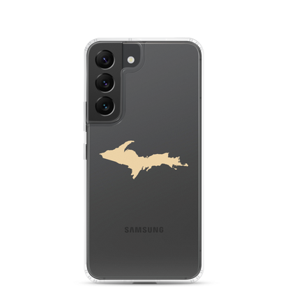 Michigan Upper Peninsula Clear Phone Case (w/ Maple Color UP Outline) | Samsung Android