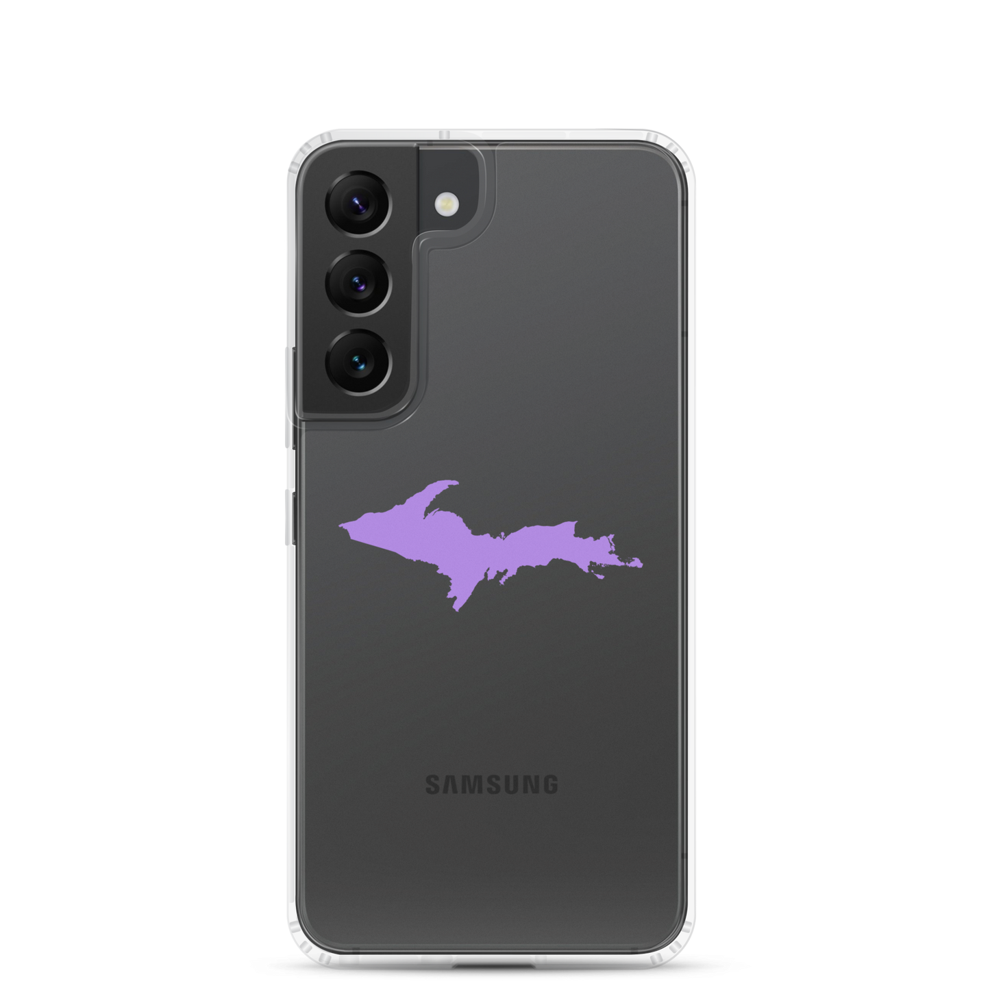 Michigan Upper Peninsula Clear Phone Case (w/ Lavender UP Outline) | Samsung Android