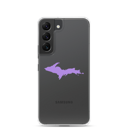 Michigan Upper Peninsula Clear Phone Case (w/ Lavender UP Outline) | Samsung Android