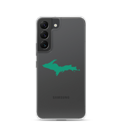 Michigan Upper Peninsula Clear Phone Case (w/ Emerald UP Outline) | Samsung Android