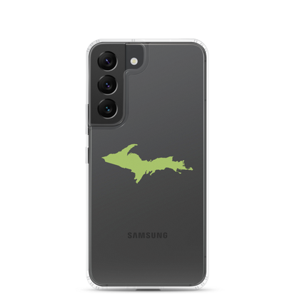 Michigan Upper Peninsula Clear Phone Case (w/ Gooseberry Green UP Outline) | Samsung Android