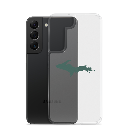 Michigan Upper Peninsula Clear Phone Case (w/ UP Green Outline) | Samsung Android