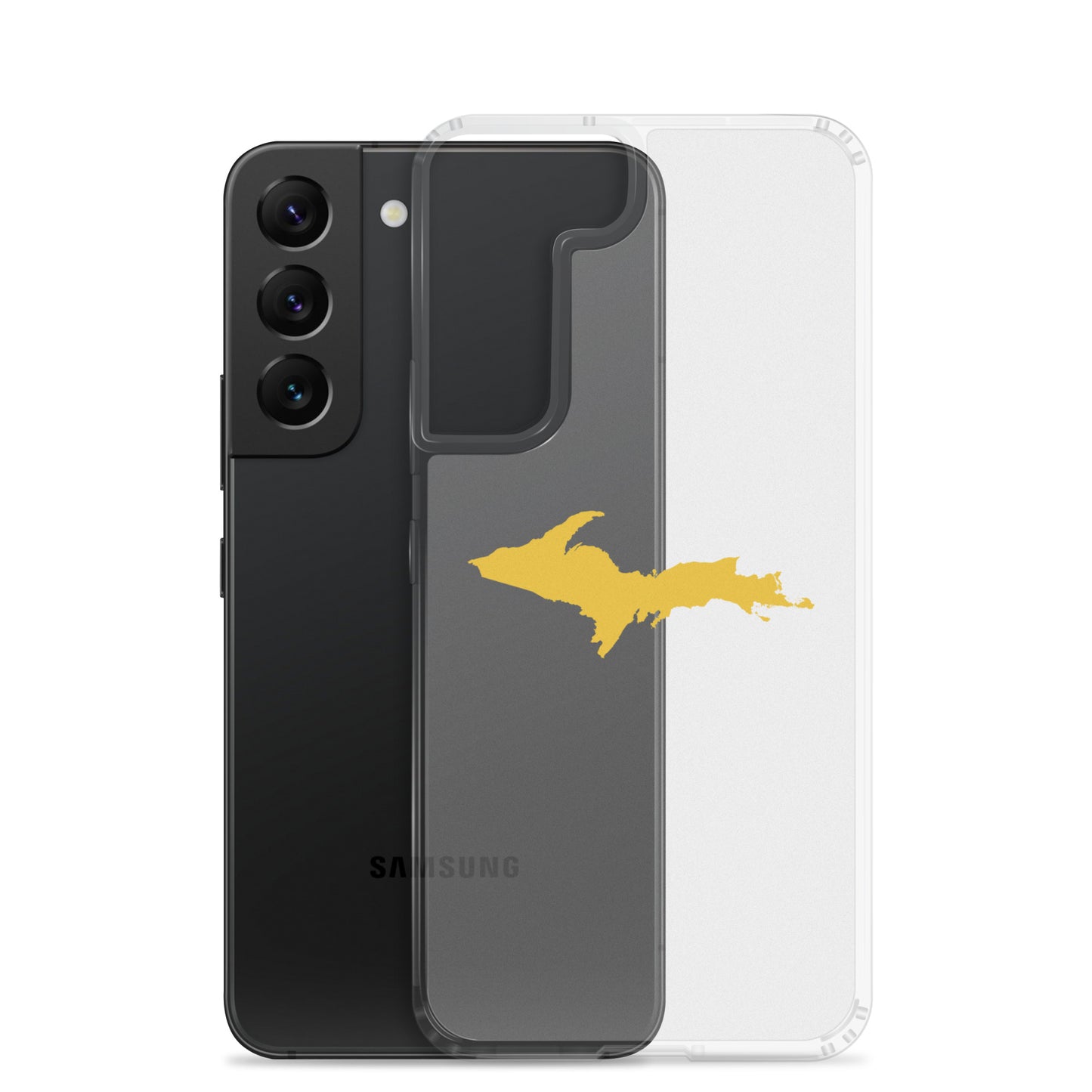 Michigan Upper Peninsula Clear Phone Case (w/ Gold UP Outline) | Samsung Android