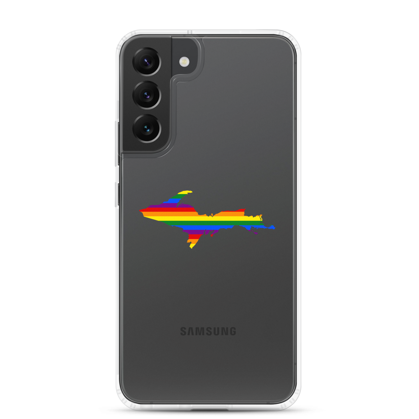 Michigan Upper Peninsula Clear Phone Case (w/ UP Pride Flag Outline) | Samsung Android