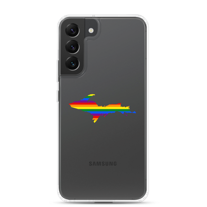 Michigan Upper Peninsula Clear Phone Case (w/ UP Pride Flag Outline) | Samsung Android