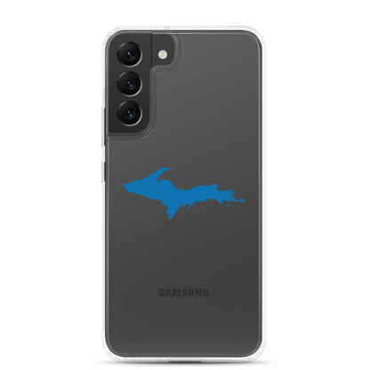 Michigan Upper Peninsula Clear Phone Case (w/ Azure UP Outline) | Samsung Android