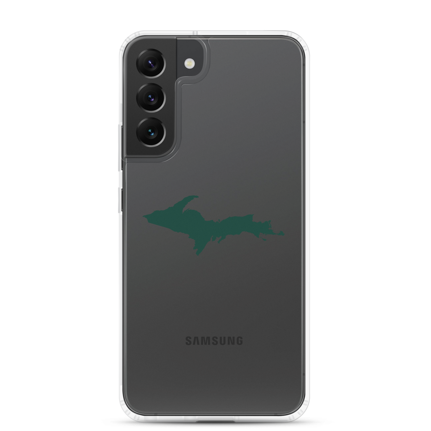 Michigan Upper Peninsula Clear Phone Case (w/ UP Green Outline) | Samsung Android